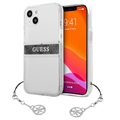 Guess 4G Strap Charm iPhone 13 Mini Hybrid Case - Grijs / Transparant