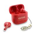 Guess Charm True Wireless oortelefoon met glanzend effect en klassieke logo-opdruk - Rood