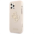 Guess Glitter 4G Big Logo iPhone 12 Pro Max Hybrid Case - Goud