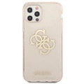 Guess Glitter 4G Big Logo iPhone 12 Pro Max Hybrid Case - Goud