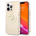 Guess Glitter 4G Big Logo iPhone 13 Pro Max Hybrid Case - Goud