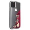 Guess Glitter Collection iPhone 11 Pro Max Hoesje - Framboos
