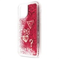 Guess Glitter Collection iPhone 11 Pro Hoesje - Framboos