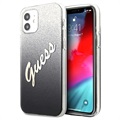 Guess Glitter Gradient Script iPhone 12 Mini Case - Zwart