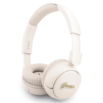 Guess Metalen Logo Script Bluetooth 5.3 On-Ear koptelefoon - Beige