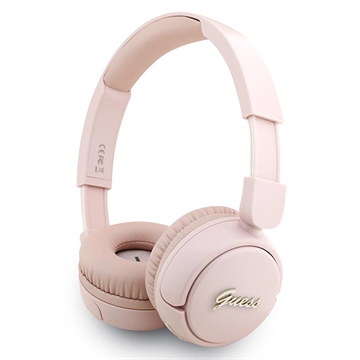 Guess Metalen Logo Script Bluetooth 5.3 On-Ear koptelefoon - Roze