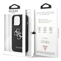 Guess Saffiano 4G Metalen Logo iPhone 13 Pro Max Hybride Hoesje - Zwart
