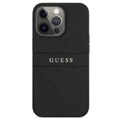Guess Saffiano iPhone 13 Pro Hybrid Case - Zwart