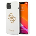 Guess Silicone 4G Logo iPhone 13 Mini Case - Wit