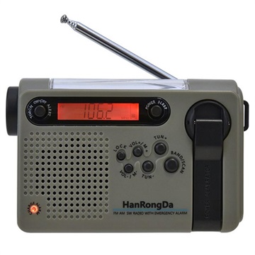 HanRongDa HRD-900 Campingradio met Zaklamp en SOS Alarm - Oranje