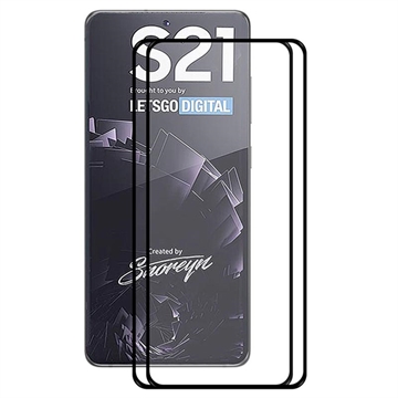 Samsung Galaxy S21 5G Hat Prince Full Size Glazen Screenprotector - 2 st. - Zwarte Rand