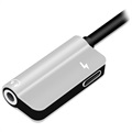 Hat Prince HC-13 USB-C / 3.5mm & Type-C Audio Adapter - Zilver
