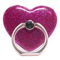 Heart Shape Glitter Ring Standaard voor Smartphone Metalen Gesp Telefoonhouder - Rose