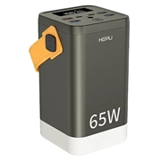 Hepu XXL HP211 60000mAh Power Bank met 2xUSB-C PD, 4xUSB-A - 65W - Zwart