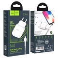 Hoco N4 Aspirant-wandoplader & Lightning-kabel - 2xUSB, 2.4A - Wit