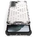 Honeycomb Armored Samsung Galaxy S21 FE 5G Hybrid Case - Doorzichtig