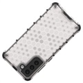 Honeycomb Armored Samsung Galaxy S21 FE 5G Hybrid Case - Doorzichtig