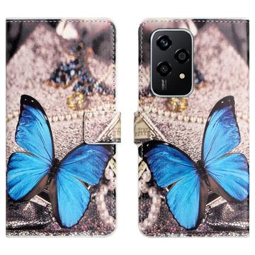 Honor 200 Lite Style Series Portemonnee Hoesje - Blauw Vlinder