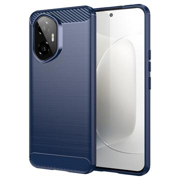 Honor 300 Geborsteld TPU Hoesje - Koolstofvezel - Blauw
