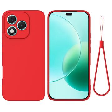 Honor 400 Lite Vloeibare siliconen hoesje met polsbandje - Rood