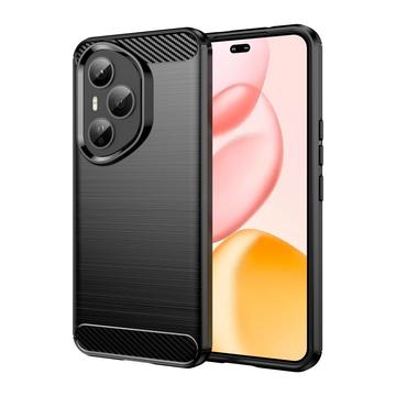 Honor 400 Pro Geborsteld TPU Hoesje - Koolstofvezel - Zwart