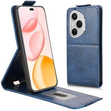 Honor 400 Pro Verticale Flip Hoesje met Standaard - Donkerblauw