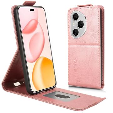 Honor 400 Pro Verticale Flip Hoesje met standaard - Roségoud