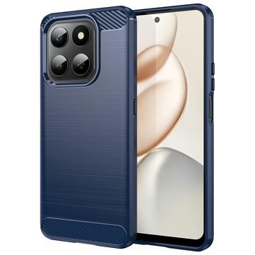 Honor 400 Smart/X7d 4G Geborsteld TPU Hoesje - Koolstofvezel - Blauw