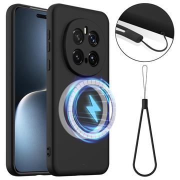 Honor Magic7 Pro Liquid Siliconen Hoesje - MagSafe Compatibel - Zwart