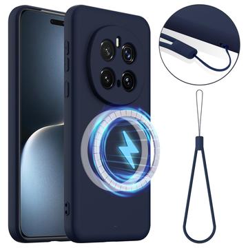 Honor Magic7 Pro Liquid Siliconen Hoesje - MagSafe Compatibel - Donkerblauw