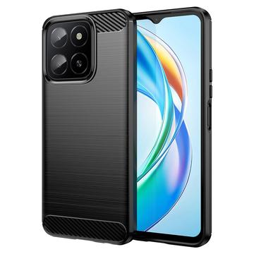 Honor X5b/X5b Plus Geborsteld TPU Hoesje - Koolstofvezel - Zwart