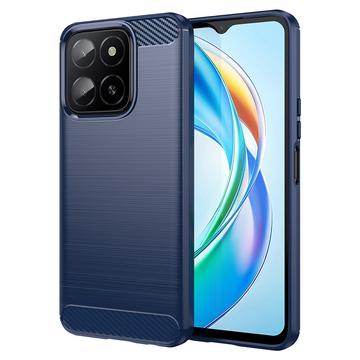 Honor X5b/X5b Plus Geborsteld TPU Hoesje - Koolstofvezel - Blauw