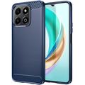 Honor X6b Geborsteld TPU Hoesje - Koolstofvezel - Blauw