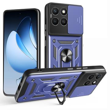 Honor X8c Roterende ring hybride hoesje met camera schild - Blauw