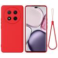 Honor X60 Pro/X9c/Magic7 Lite Vloeibare siliconen hoesje met polsbandje - Rood