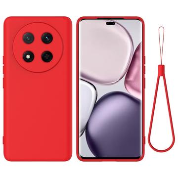 Honor X60 Pro/X9c/Magic7 Lite Vloeibare siliconen hoesje met polsbandje - Rood