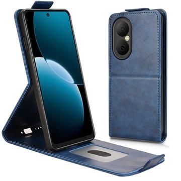 Huawei Enjoy 80 Verticale Flip Hoesje met Standaard - Donkerblauw