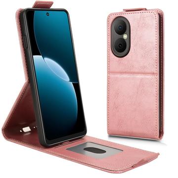 Huawei Enjoy 80 Verticale Flip Hoesje met standaard - Roségoud