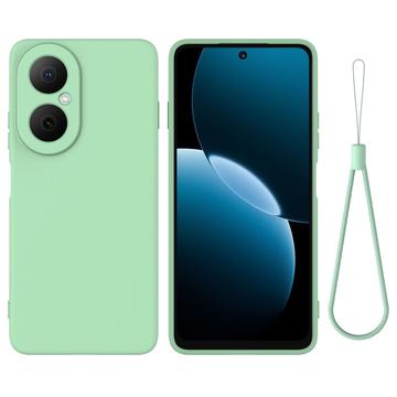Huawei Nova Y73 Vloeibare siliconen hoesje met polsbandje - Groen