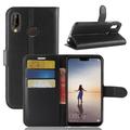 Huawei P20 Lite Wallet Case met Magnetische Sluiting - Zwart