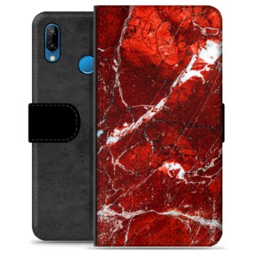Huawei P30 Lite Premium Wallet Case - Rood Marmer