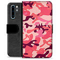 Huawei P30 Pro Premium Portemonnee Hoesje - Roze Camouflage