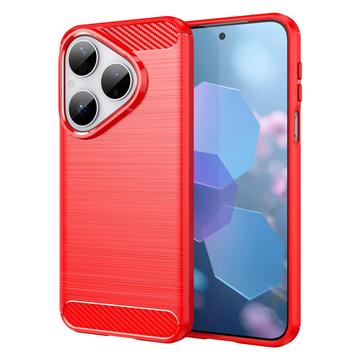 Huawei Pura 80 Geborsteld TPU Hoesje - Koolstofvezel