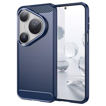 Huawei Pura 80 Pro/80 Pro+/80 Ultra Geborsteld TPU Hoesje - Koolstofvezel