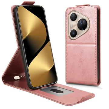 Huawei Pura 80 Ultra Verticale Flip Hoesje met standaard - Roségoud