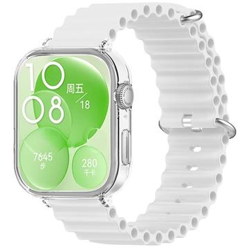 Huawei Watch Fit 3 Sport Siliconen Bandje m. Hoesje - Wit