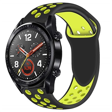 Huawei Watch GT siliconen sportband - geel / zwart