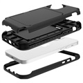 iPhone 12 Mini Hybrid Case met Verborgen Spiegel & Kaartsleuf - Zwart
