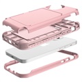 iPhone 12 Mini Hybrid Case met Verborgen Spiegel & Kaartsleuf - Roze