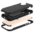 Hybride hoesje voor iPhone 12 Pro Max met verborgen spiegel en kaartsleuf - Zwart